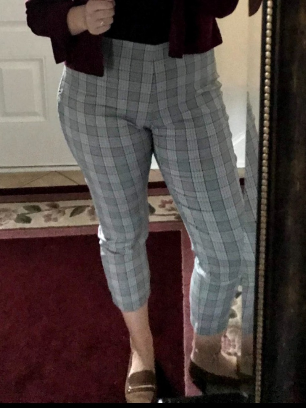 a new day Gray Plaid Cropped Slim Pants